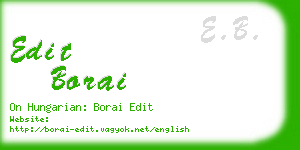 edit borai business card